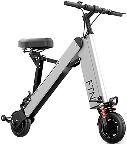 Bicicletas eléctrica : Bicicleta eléctrica plegable para adultos, bicicleta eléctrica de 8 " / bicicleta de viaje diario con motor de 350 W, velocidad máxima de 25 km / h, carga máxima de 120 kg, batería de litio de 36 V (co