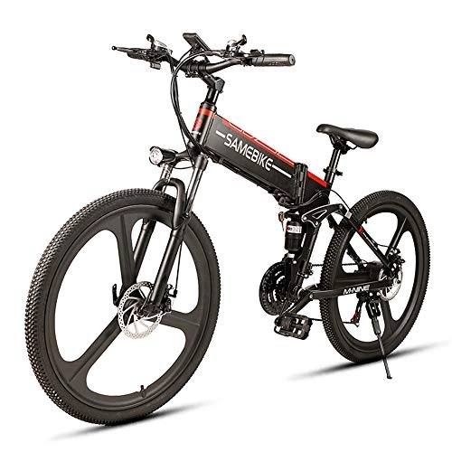 Bicicletas eléctrica : Bicicleta eléctrica plegable para adultos con motor de 350 W Batería de iones de litio de 10, 4 Ah / 48 V Velocidad máxima de 35 km / h para deportes Ciclismo al aire libre Viajes y desplazamientos