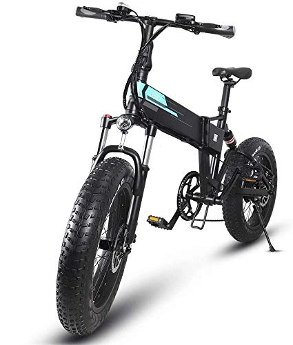 Bicicletas eléctrica : Bicicleta eléctrica Plegable para Adultos, Motor de 250 W, 100 Millas con Asistencia eléctrica, desviador de 7 velocidades, Pantalla LCD, batería extraíble de 12, 5 Ah, neumático Grueso de 20"