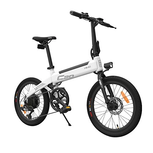 Bicicletas eléctrica : Bicicleta eléctrica plegable Sendgo de 25 km / h, velocidad de 80 km, 250 W, sin cola, color blanco, tamaño 20 inches, tamaño de rueda 20.0