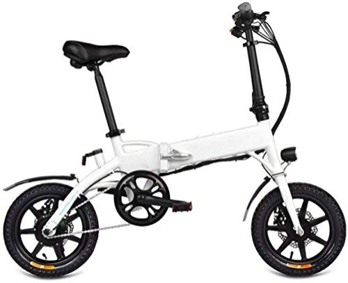 Bicicletas eléctrica : Bicicleta eléctrica plegable TCYLZ 250W 36V 14" 10, 4Ah batería de iones de litio E-Bike para ciclismo al aire libre, entrenamiento y péndulo, color negro y blanco