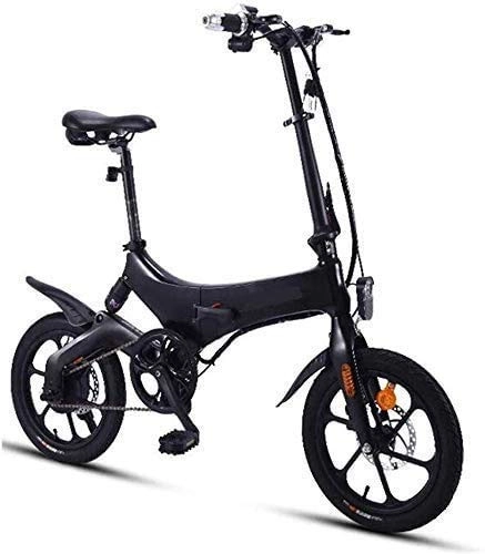 Bicicletas eléctrica : Bicicleta eléctrica plegable TCYLZ, pequeña portátil, ultraligera, fácil de almacenar, plegable, batería de litio para adultos, hombres y mujeres, 5, 2 Ah, rojo