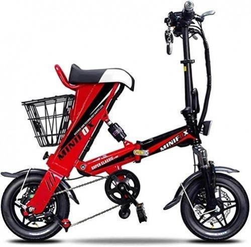 Bicicletas eléctrica : Bicicleta eléctrica plegable TCYLZ, resistencia de 50 km – 12 pulgadas 36 V / 12 Ah batería de litio bicicleta eléctrica – aleación de aluminio ligero freno de disco – Máxima resistencia