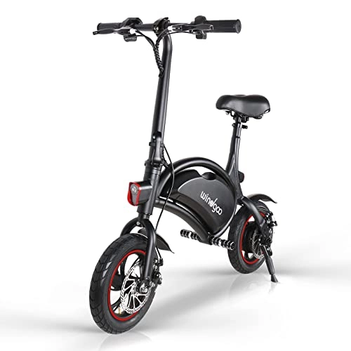 Bicicletas eléctrica : Bicicleta eléctrica plegable Windgoo con frenos dobles, 36 V y 6 Ah, para jóvenes y adultos