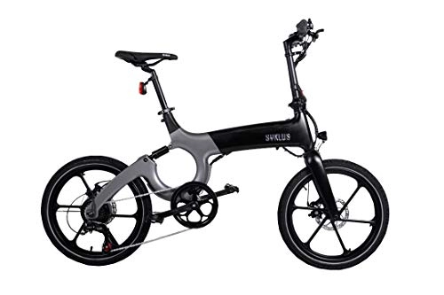 Bicicletas eléctrica : Bicicleta eléctrica, ruedas de 20 pulgadas, manillar plegable, marco de diseño de magnesio con luz en el marco.
