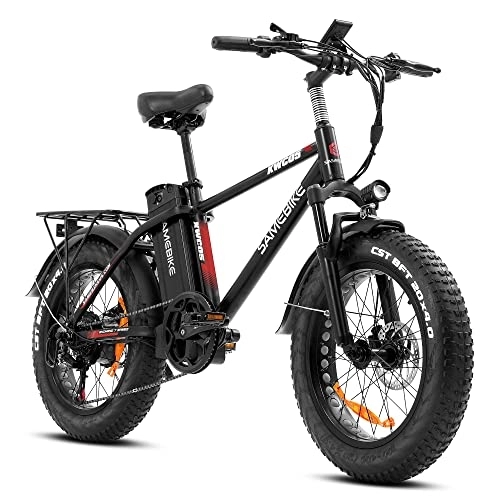 Bicicletas eléctrica : Bicicleta eléctrica SAMEBIKE de 20 pulgadas 4.0 Fat Tire con batería Shimano de 7 velocidades y 48 V 13 Ah, bicicletas eléctricas para adultos Ebike Mountain Beach Snow Bicicleta eléctrica Pedelecs