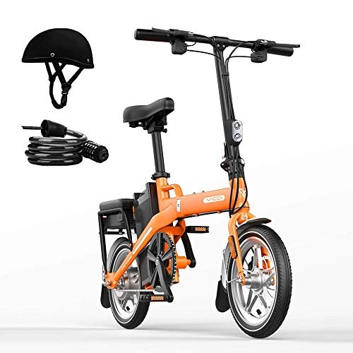 Bicicletas eléctrica : Bicicleta eléctrica TCYLZ de 14 pulgadas, con batería de litio de 48 V y 12, 5 Ah, alcance eléctrico de 50 a 60 km con luz delantera y trasera