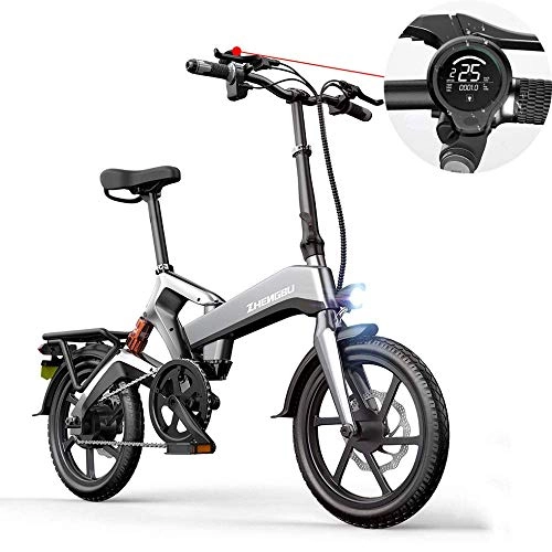 Bicicletas eléctrica : Bicicleta eléctrica TCYLZ de 16 pulgadas con batería de litio (400 W, 48 V, 10 Ah) para hombre y mujer