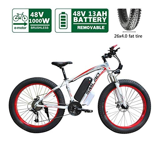 Bicicletas eléctrica : Bicicleta eléctrica TCYLZ Ebikes, 26 pulgadas, neumáticos grasos, bicicleta de montaña con batería de litio (48 V 13 Ah) y motor de 750 W para cualquier terreno, para hombre e bicicleta de trekking