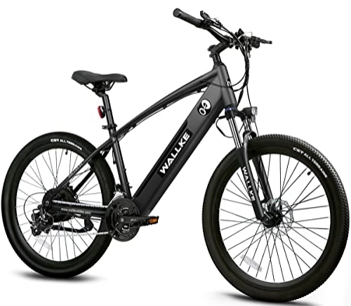 Bicicletas eléctrica : Bicicleta Eléctrica Unisex 26' Wallke F1 ', Bicicletas Electricas para Adultos con Motor Bafang y Batería 48V 10, 4Ah, Bici Electrica con Cambio Shimano 21V, MTB Eléctrica Negra
