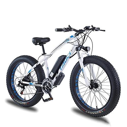Bicicletas eléctrica : Bicicleta eléctricas Plegables Bicicletas de montaña para Hombre 48V 30 km / h E-Bike 13AH Batería de Iones de Litio Bici eléctrica 21 velocidades para Ciclismo al Aire Libre Viajes White
