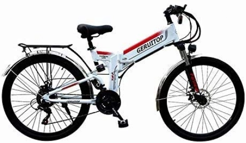 Bicicletas eléctrica : Bicicleta plegable adulto Adultos De 26 Pulgadas Bicicleta De Ciclismo Plegable Con 48V 10.4Ah Batería De Litio-litio |Bicicleta De Montaña Eléctrica De 21 Velocidades 400W De Alta Velocidad. Biciclet