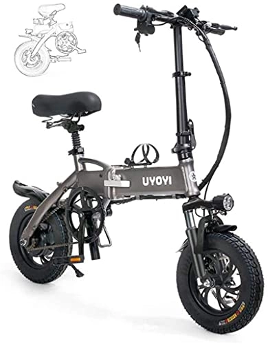 Bicicletas eléctrica : Bicicletas, Bicicletas eléctricas plegables para adultos Bicicleta plegable Marco de aleación de aluminio portátil, con luz delantera LED, Tres modos de conducción, Freno de disco para bicicletas de c