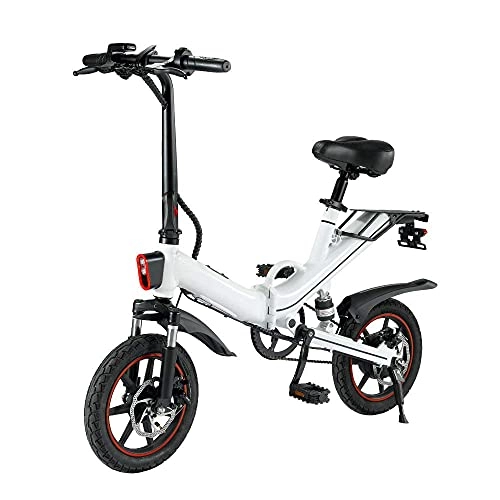 Bicicletas eléctrica : Bicicletas de montaña Neumático de 14 Pulgadas Bicicleta eléctrica Plegable Motor de 350 vatios Velocidad Variable Absorción de Impactos Bicicleta eléctrica Ciudad para Adultos Desplazamient