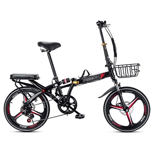 Bicicletas eléctrica : Bicicletas Deportiva Plegable Tricolor Ultraligera Mini Shift Mini Deportiva portátil para Adultos de 20 Pulgadas
