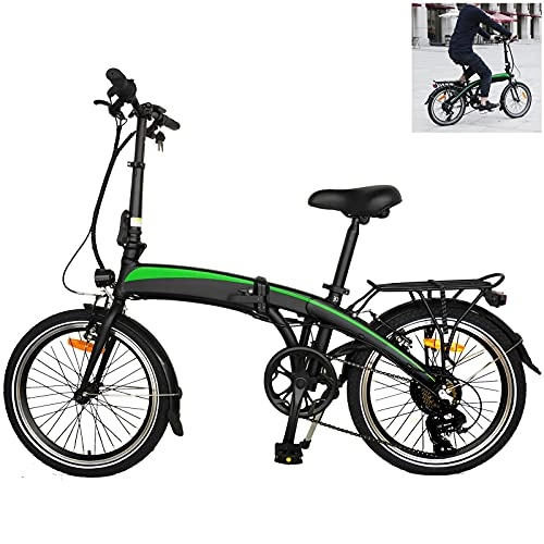 Bicicletas eléctrica : Bicicletas electricas Plegables Cuadro de aleación de Aluminio Plegable 20 Pulgadas 3 Modos de conducción 7 velocidades Batería de Iones de Litio Oculta 7.5AH extraíble