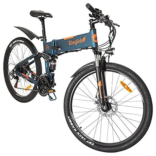Bicicletas eléctrica : Bicicletas electricas Plegables Eleglide F1, Bicicleta de montaña, Bicicleta Adulto, Bicicletas Mujer montaña de 26", batería extraíble 10, 4 Ah, Shimano 21 velocidades transmisión
