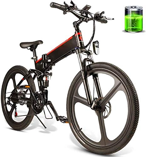 Bicicletas eléctrica : Bicicletas eléctricas para adultos Bicicleta eléctrica plegable de 26 pulgadas con asistencia eléctrica Bicicleta eléctrica con llanta combinada 48V 10AH 350W Motor Mountain E-Bike Hombre y mujer /