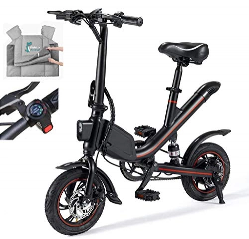 Bicicletas eléctrica : Bicicletas Eléctricas Para Adultos, Bicicleta Plegable De Neumáticos Gruesos Con Batería De Litio De 6.6AH / 7.8AH Elegante Ebiike, Puede Cambiar Tres Modos Deportivos Durante La Conducci(Color:negro)