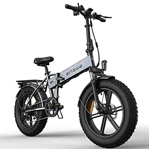 Bicicletas eléctrica : Bicicletta Elettrica Pneumatici Grassi per Adulti Bicicletta Pieghevole Elettrica Motore 750W con Batteria al Litio Rimovibile 48V / 12, 8Ah, Gris