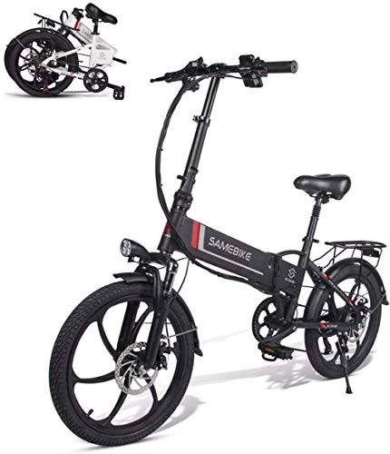 Bicicletas eléctrica : BIKE Bicicleta Elctrica, Bicicleta Elctrica Plegable - Bicicleta de Ciclomotor Elctrica con Control Remoto de Motor de 48V 350W Blanco, Negro