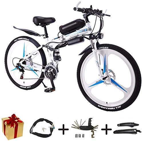 Bicicletas eléctrica : BIKE Bicicleta Elctrica, Bicicleta Elctrica Plegable - Rueda de 26 Pulgadas Bicicleta Elctrica Aleacin de Aluminio Bicicleta de Ciclismo de Montaa de 36 V, Shimano 21 Velocidades para Adultos Bl