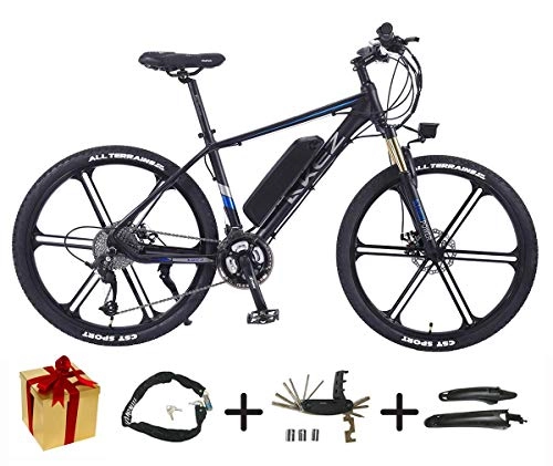 Bicicletas eléctrica : BIKE Bicicleta Eléctrica, Bicicleta de Montaña Eléctrica - 27 Velocidades, 26 Pulgadas, Motor de 350 W, 30 Km / H, Batería de Litio Extraíble, Apto para Todo Terreno Gray-35 Km, 35Km