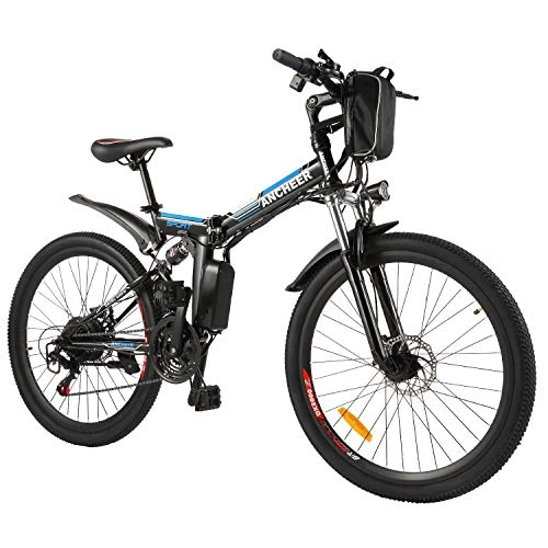 Bicicletas eléctrica : BIKFUN Bicicleta elctrica, 20" / 26" Ebike para Adulto, Batera de Litio-Ion(36V, 8Ah), 250W, Transmisin de Velocidad Shimano 7 (26 Aventuras Negras)