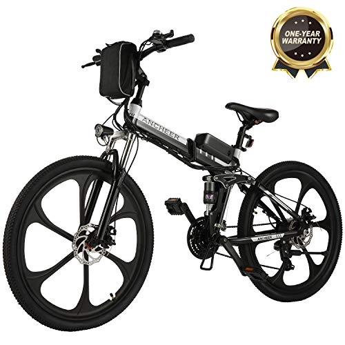 Bicicletas eléctrica : BIKFUN Bicicleta elctrica, 20" / 26" Ebike para Adulto, Batera de Litio-Ion(36V, 8Ah), 250W, Transmisin de Velocidad Shimano 7 (26 Bicicleta de montaña Negra)
