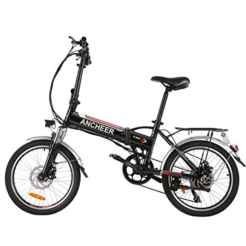 Bicicletas eléctrica : BIKFUN Bicicleta Elctrica de 20" para Adultos, Batera de Iones de Litio 36V 8Ah, Motor 250W, Cambio Shimano de 7 Velocidades, 15-30 Millas (20" Casual-Negro)