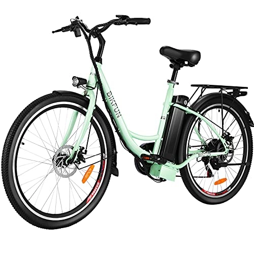 Bicicletas eléctrica : BIKFUN Bicicleta Electrica con Batería Extraíble 36V 15Ah, Bicicleta Electrica Ciudad de 26 Pulgadas, 250W Motor Sin Escobillas, Shimano de 7 Velocidades hasta 25km / h