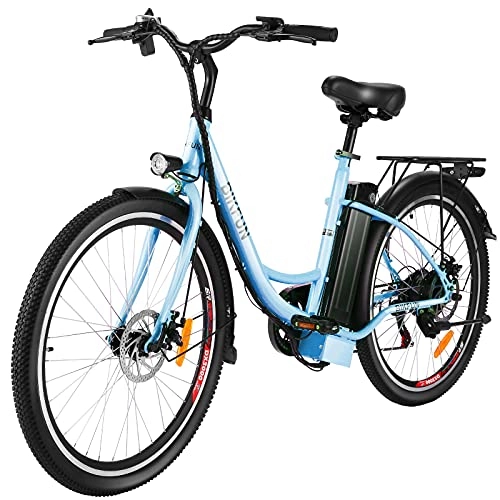 Bicicletas eléctrica : BIKFUN Bicicleta Electrica Plegable con Batería 48V 10Ah, Bicicleta Eléctrica Adulto de 20 Pulgadas, 250W Motor Sin Escobillas , Shimano de 7 Velocidades para los Desplazamientos Diarios