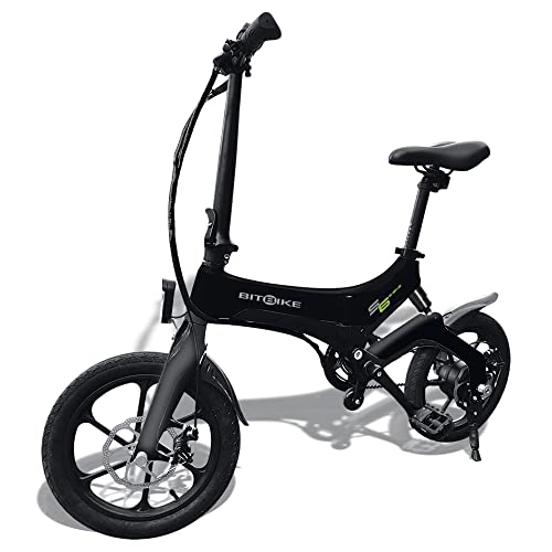Bicicletas eléctrica : BitBike S6 Phantom Black Bicicleta eléctrica Plegable de pedaleo asistido, Adultos Unisex, Talla única