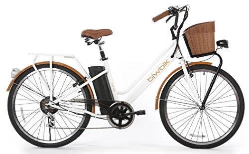 Bicicletas eléctrica : BIWBIK Bicicleta ELECTRICA Mod. GANTE BATERIA Ion Litio 36V12AH (Blanco)