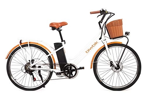 Bicicletas eléctrica : BIWBIK Bicicleta ELECTRICA Mod. GANTE BATERIA Ion Litio 36V12AH (GANTE White HD)