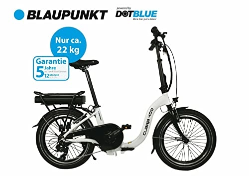 Bicicletas eléctrica : Blaupunkt Clara 400 | Bicicleta eléctrica plegable de 20 pulgadas, ligera, plegable, StVZO
