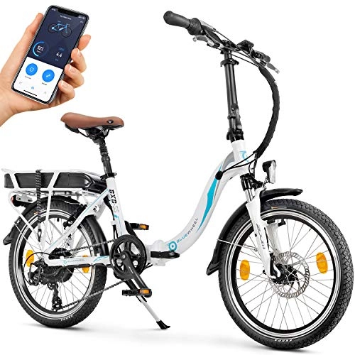 Bicicletas eléctrica : Bluewheel Bicicleta elctrica de 20 Pulgadas Plegable 14, 4 / 16Ah -Marca de Calidad Alemana- Pedelec Conforme a Normas EU, Incl. App, Motor de 250W, batera Iones de Litio, e-Bike BXB55, 7 velocidades