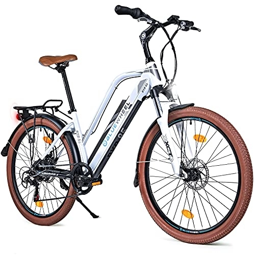 Bicicletas eléctrica : BLUEWHEEL e-Bike 26" para Mujer I Marca Alemana de Calidad I Cumple con normativa UE I Motor Trasero I Shimano 7 Cambios + 25 km / h de Velocidad MAX. y hasta 150 km + App | BXB85 Bicicleta eléctrica