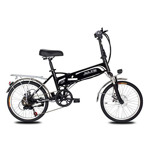 Bicicletas eléctrica : BMXzz Eléctrica Plegable Bicicletas, 20" E- Bike con Batería 48V 10.5Ah y 350W Motor, 7 Velocidades, para Adultos Deportes Ciclismo al Aire Libre Ejercítese y Viaje, Negro