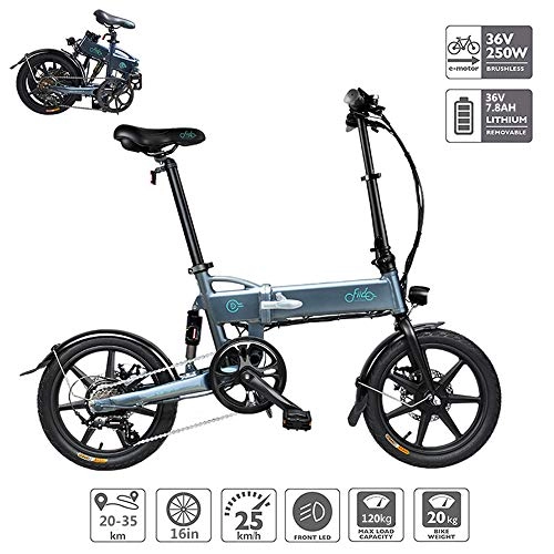 Bicicletas eléctrica : Braveking Bicicleta Electricas Plegables, Bicicleta Eléctrica Plegable con Pantalla LED Batería De Iones De Litio(36V 250W 7.8AH) Brushless Motor, 6 Velocidades, Modo De Asistencia 40-50Km, Gris
