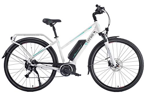 Bicicletas eléctrica : Brinke Bicicleta eléctrica Rushmore 2 DEORE Comfort (Blanco, S)
