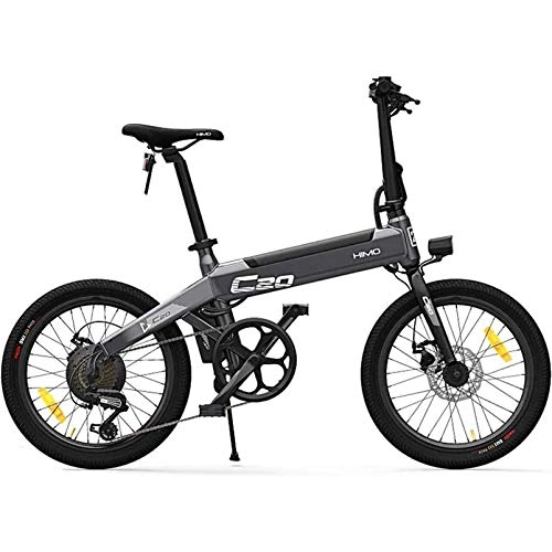 Bicicletas eléctrica : C20 Bicicleta eléctrica para Adultos, Bicicletas E 20 Pulgadas con Shimano 6 velocidades Batería 10AH 250W Velocidad máxima 25 km / h Portátil para Hombres Mujeres-Gris