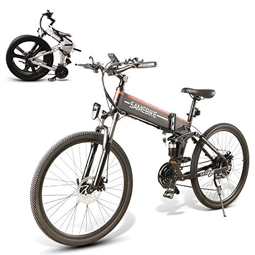 Bicicletas eléctrica : CAMTOP Bicicletas Eléctricas Plegables Adulto Ebike Bici de Montaña Hombre Mujer 26 Pulgadas 500W 48V / 10Ah Batería extraíble de Iones de Litio (Llanta de radios Negros)