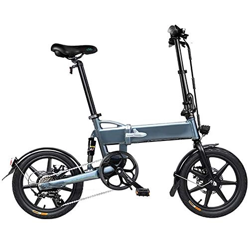 Bicicletas eléctrica : CARACHOME Bicicleta eléctrica Plegable para Adultos Motor de 250 W Bicicleta eléctrica de Cambio de 6 velocidades Bicicleta de montaña de 16 Pulgadas para Ciclismo al Aire Libre Viajes Ejercicio, A