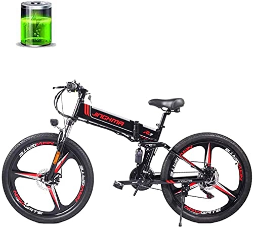 Bicicletas eléctrica : CCLLA Bicicleta de montaña eléctrica de 26 Pulgadas, Motor de 48V350W, batería de Litio de 12.8AH, Frenos de Disco Doble / Bicicleta de Cola Suave con suspensión Completa, 21 velocidades / Faros L