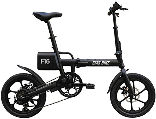 Bicicletas eléctrica : CEXTT Bicicleta Eléctrica Plegable, 250W 36V Bicicletas Eléctricas A Prueba De Agua, Apretones De Espuma Manillar Plegable For Viajar, Es Un Socio Muy Fiable (Color : Black)