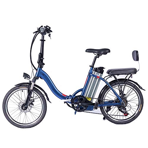 Bicicletas eléctrica : Chicstyleme Bicicletas Electricas Plegables Ligeras Bicicleta Eléctrica Ciudad / Montaña con Batería de Litio Desmontable Aleación de Aluminio, 250W de Alta Potencia, 20", 48V 8AH, Freno de Disco