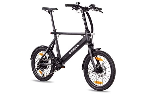 Bicicletas eléctrica : Chrisson 20ERTOSBLACK Bicicleta Electrica de 20" Negra, Unisex-Adult, Normal