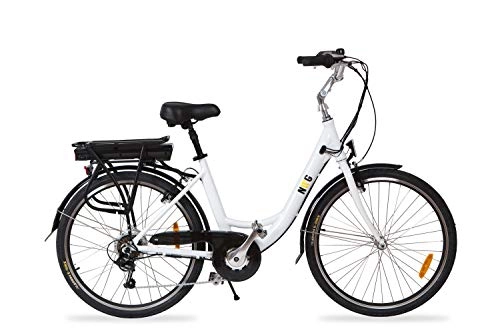 Bicicletas eléctrica : Cityboard E1 Bicicleta Elctrica con batera integrada de 26", Adultos Unisex, Blanco