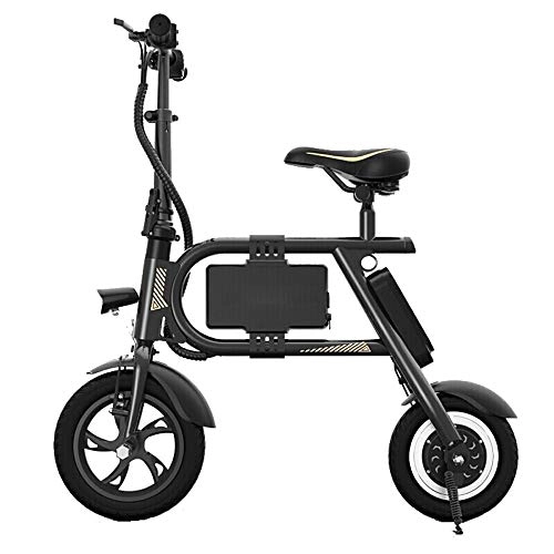 Bicicletas eléctrica : Coche Plegable Micro Coche elctrico Mini luz Adulto Negro 25 Km Duracin de la batera